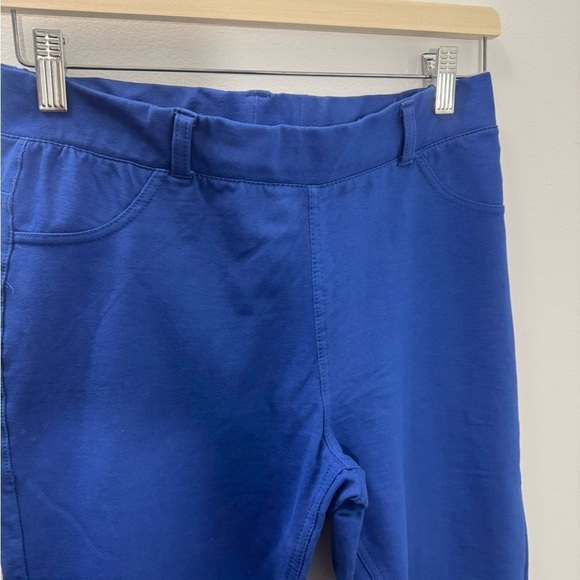 Woman's Mid-Rise Stretch Pull-On Ankle Pant Blue Slim Pockets Comfort Waistband - Picture 3 of 10